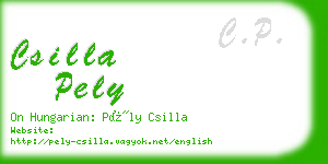 csilla pely business card